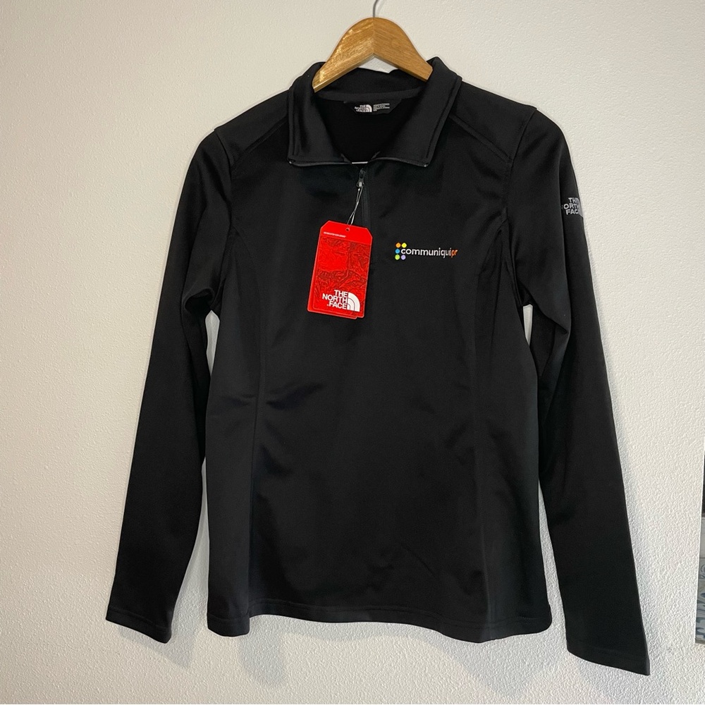 NEW The North Face 1/4 zip Fleece Black Jacket Women size M READ